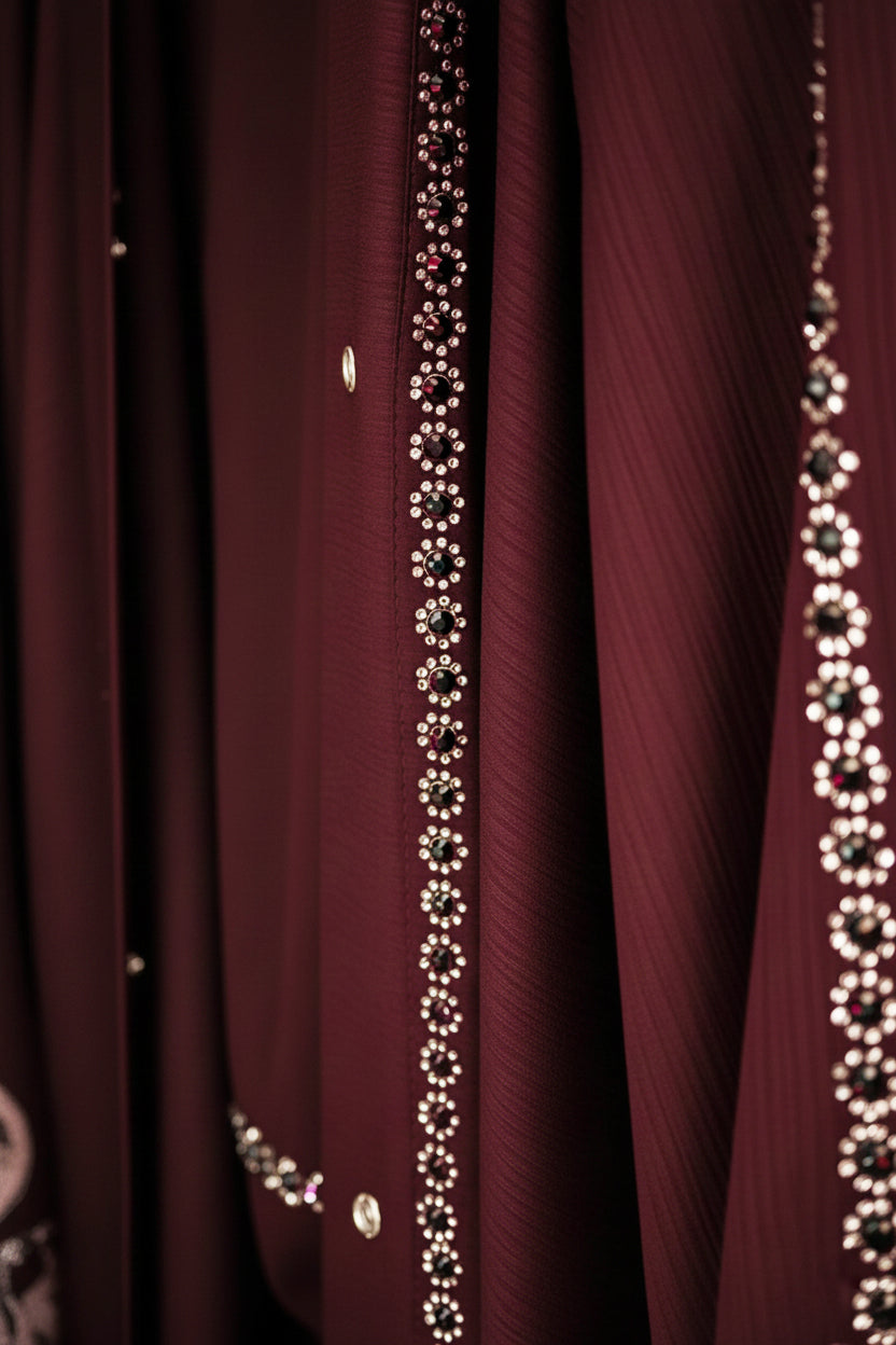 Mirha Embroidered Maroon