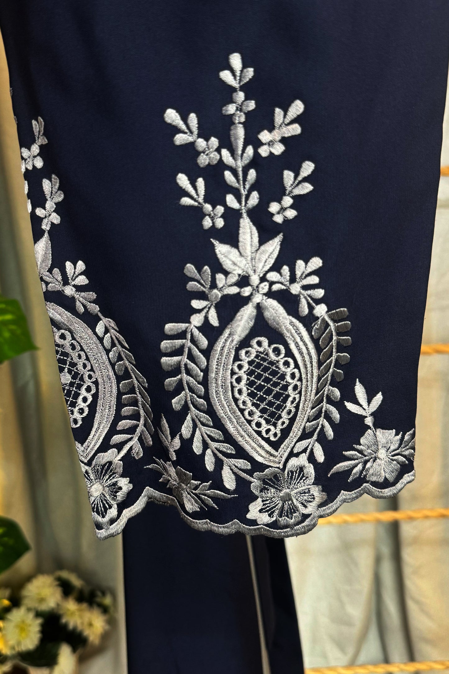 Sehar Embroidered Deep Blue Abaya