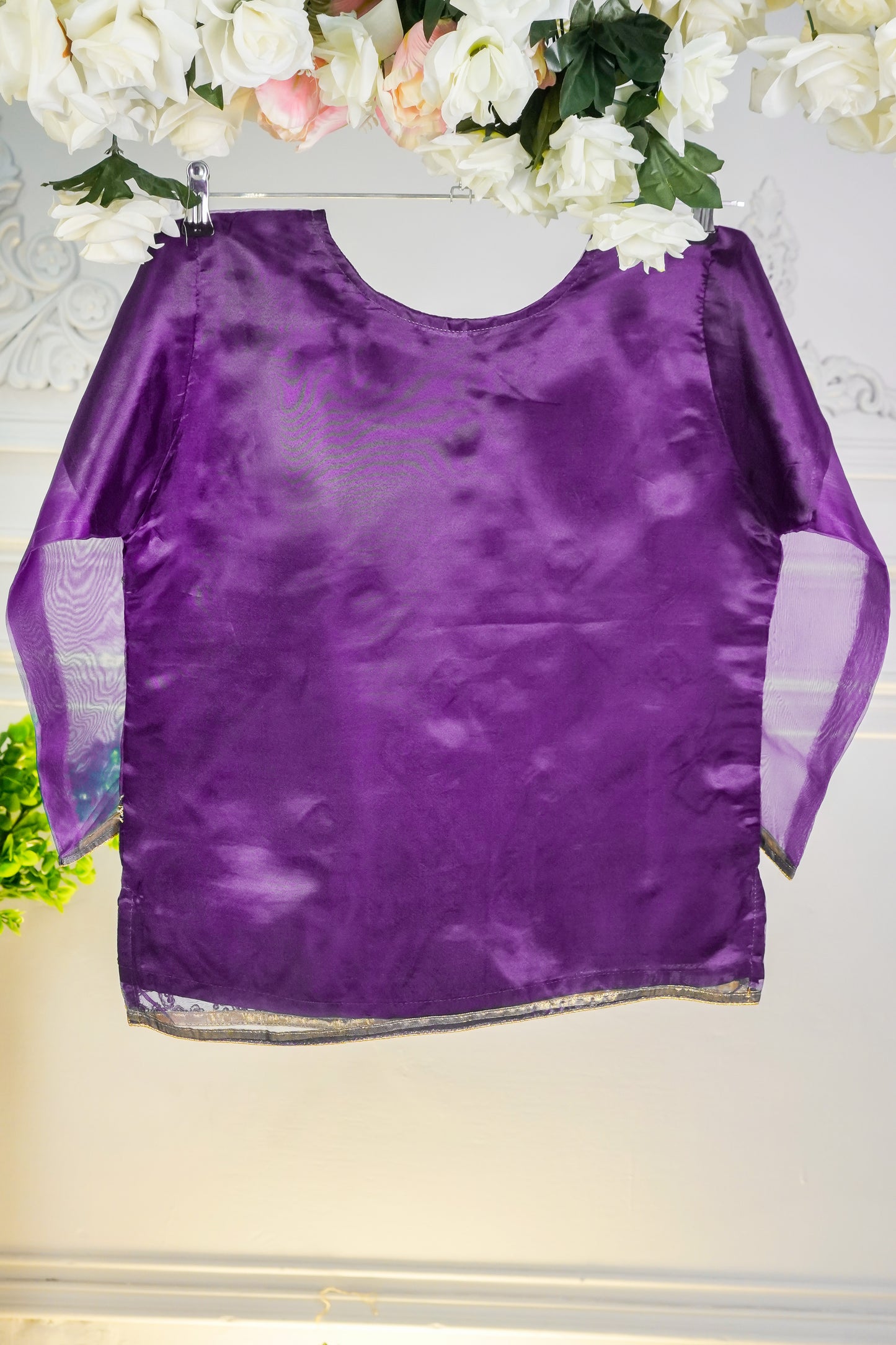 SA01 Embroidered Kurti 1 pc Plum