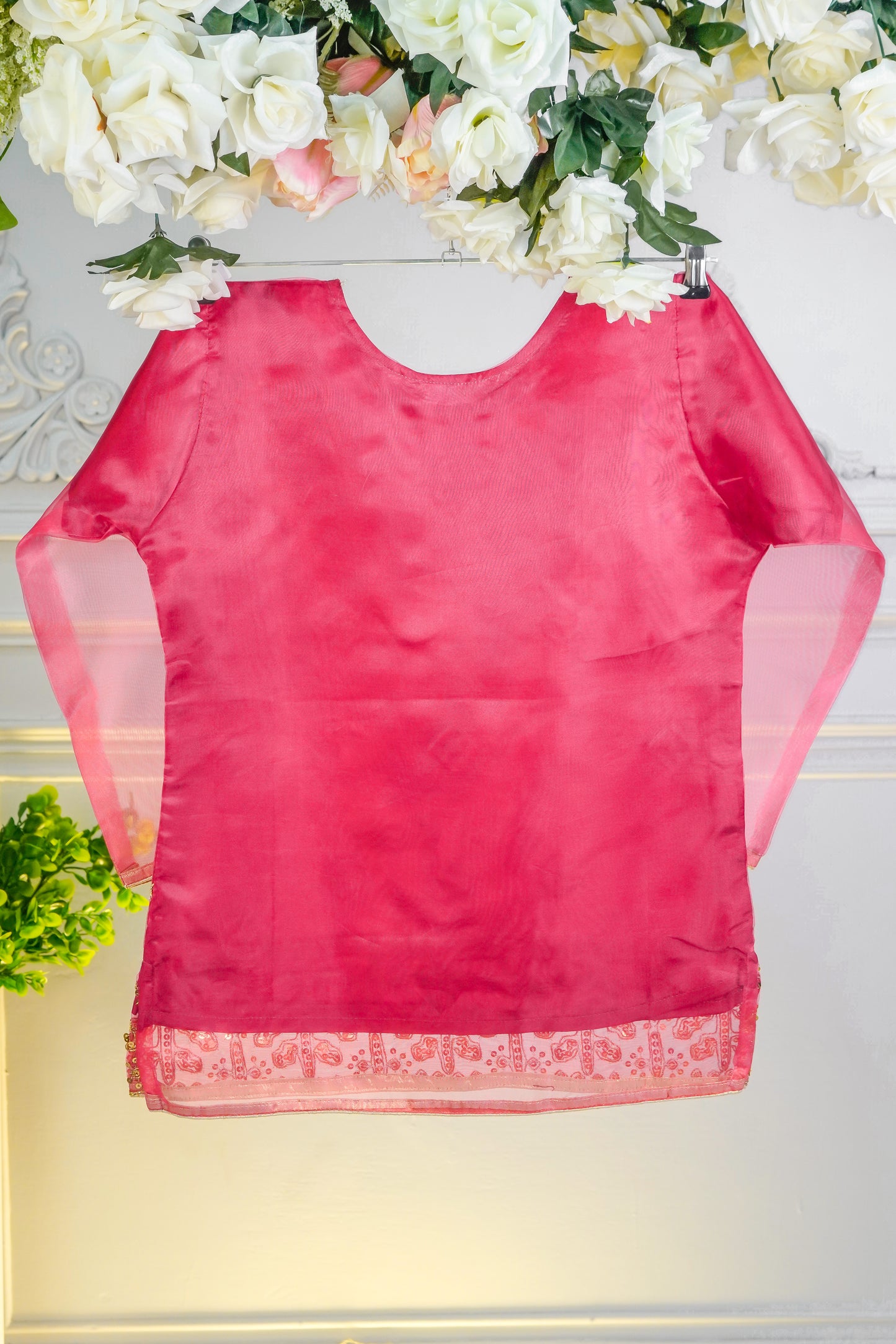 SA01 Embroidered Kurti 1 pc Shocking Pink