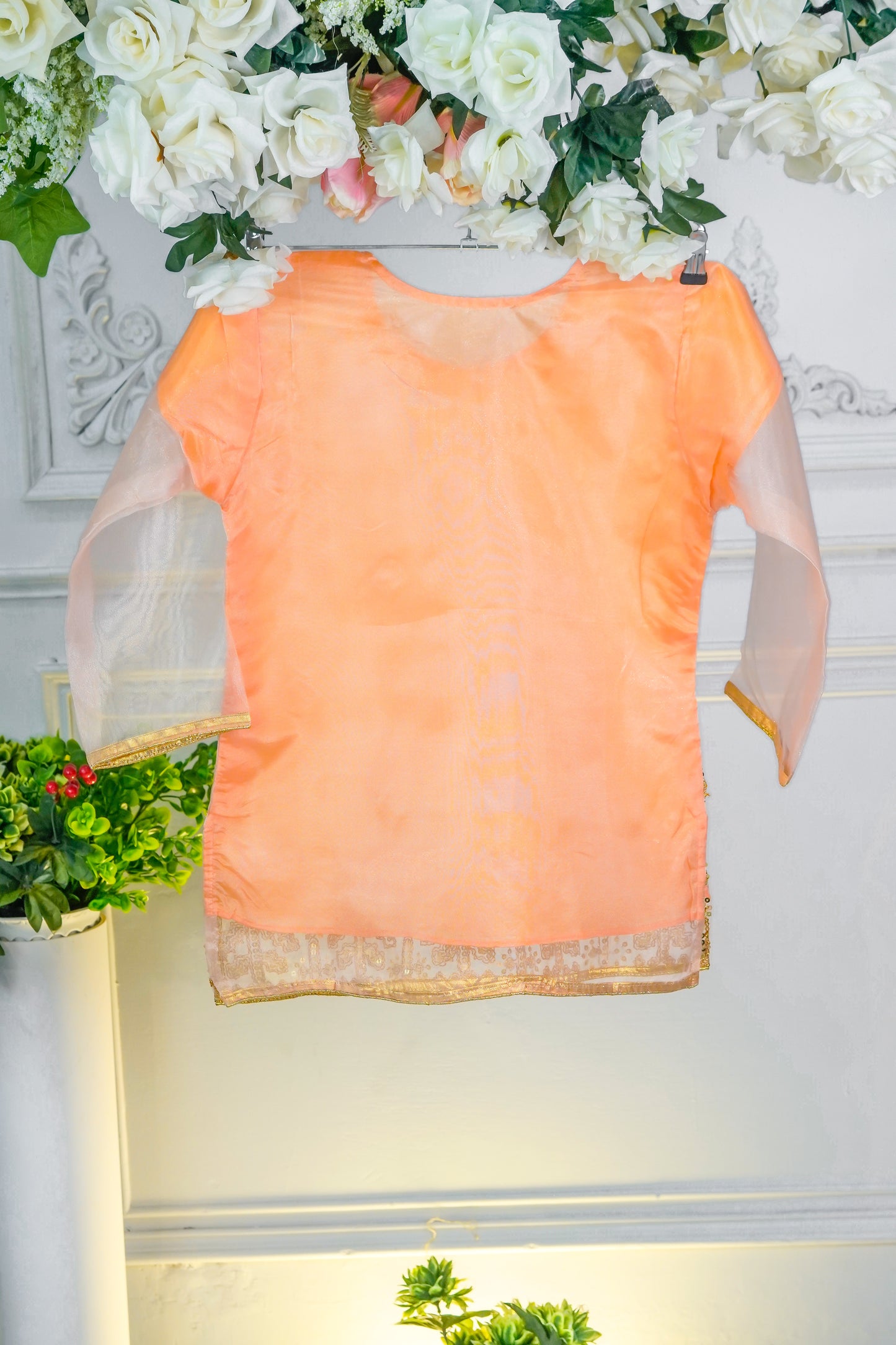 SA01 Embroidered Kurti 1 pc Peach