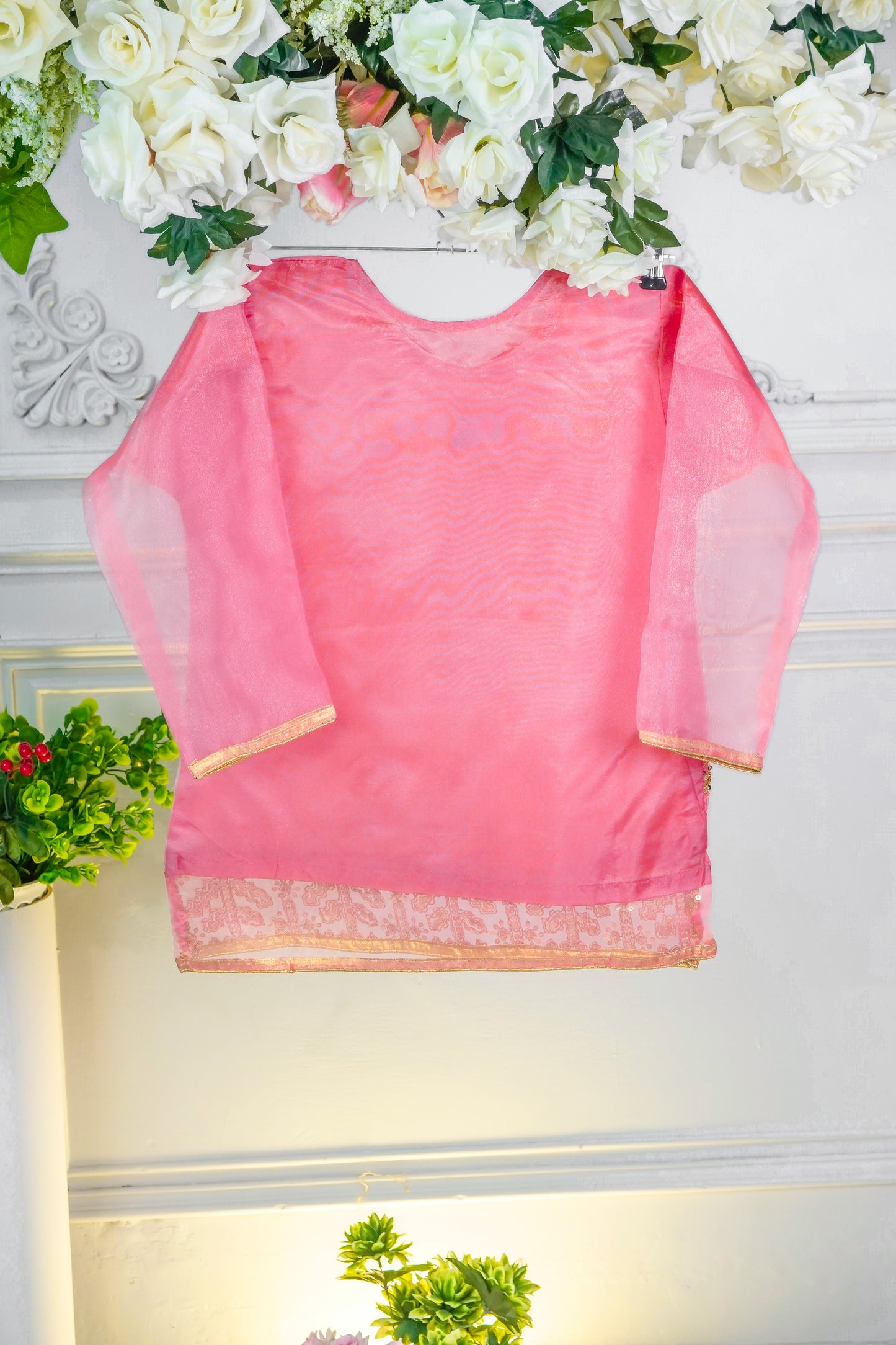 SA01 Embroidered Kurti 1 pc Tea Pink