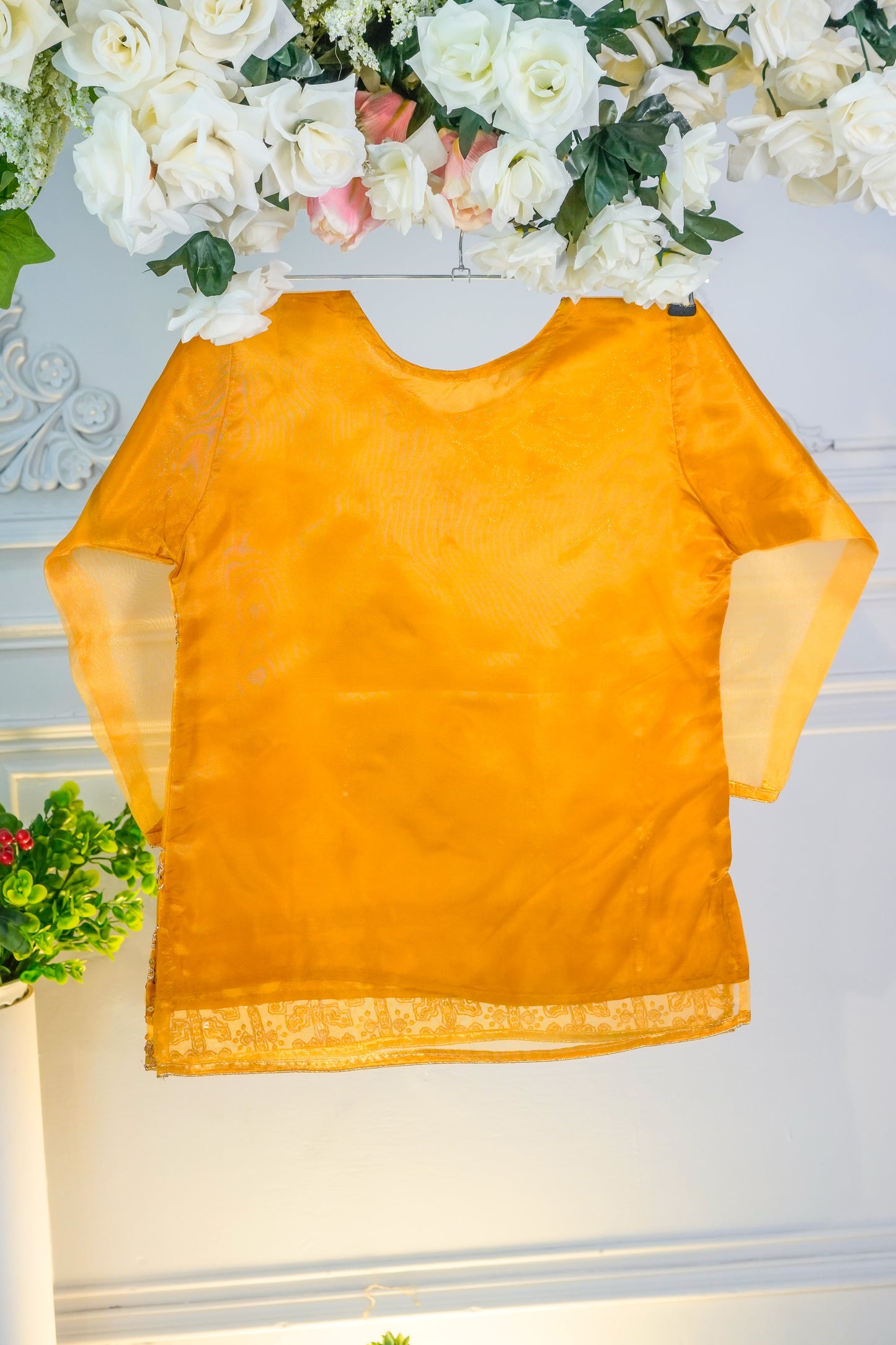 SA01 Embroidered Kurti 1 pc Mustard