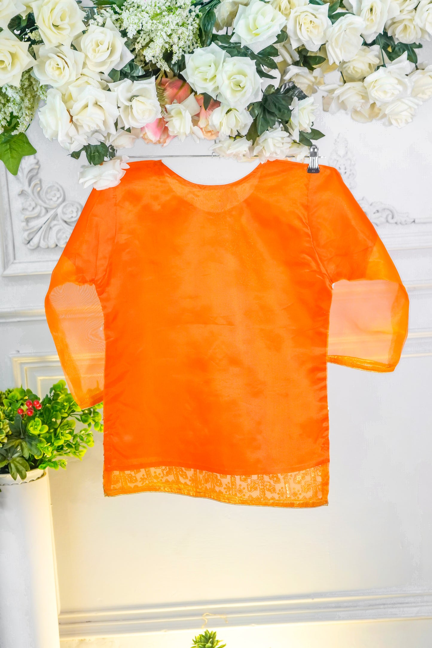 SA01 Embroidered Kurti 1 pc Orange