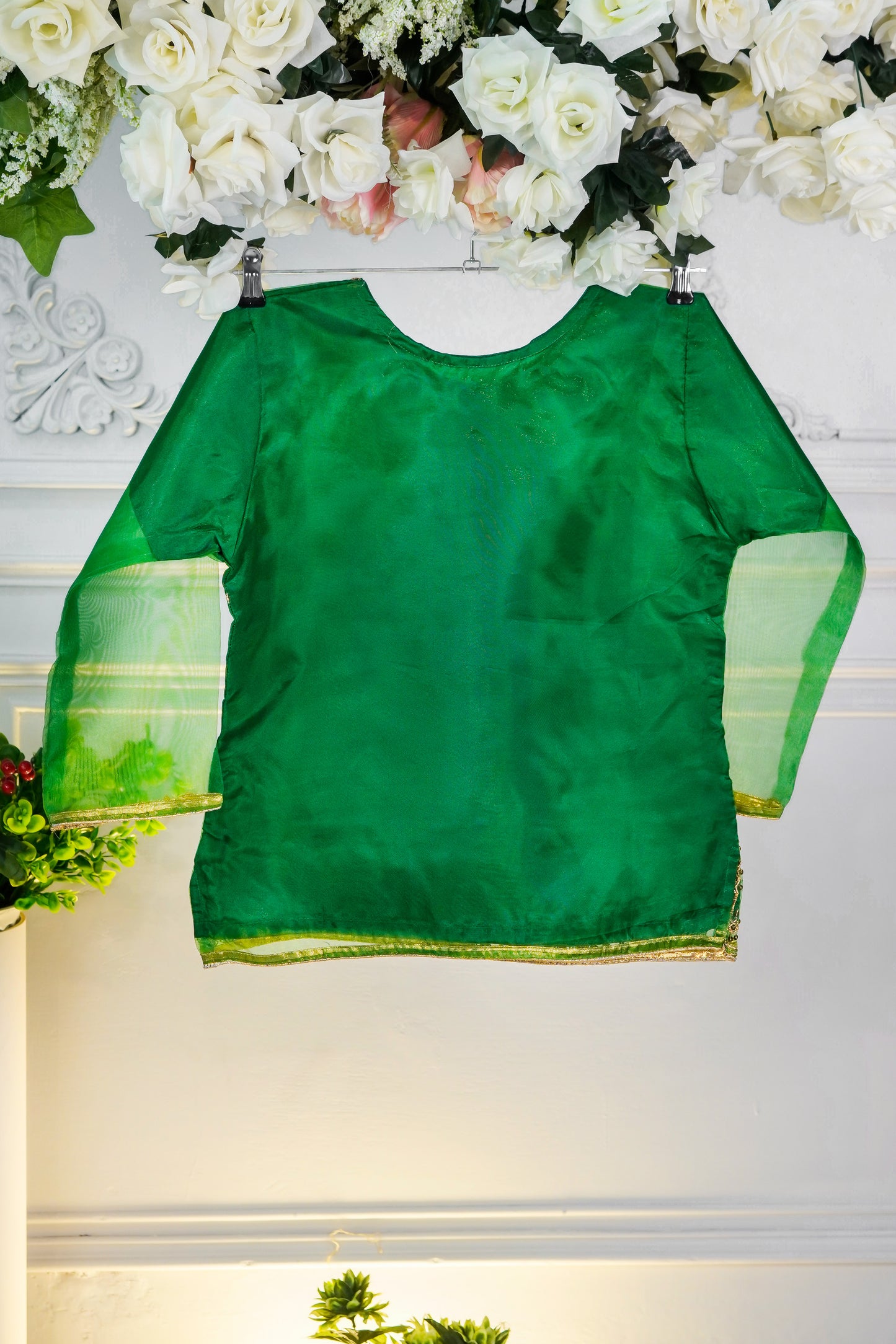 SA01 Embroidered Kurti 1 pc Green