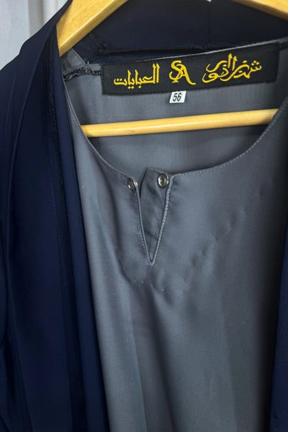 Sehar Embroidered Deep Blue Abaya