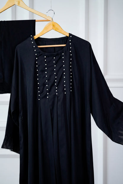 Afsana Pearl Black Abaya