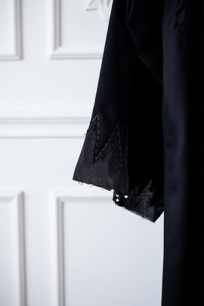 Afsana Pearl Black Abaya