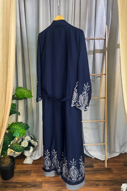 Sehar Embroidered Deep Blue Abaya