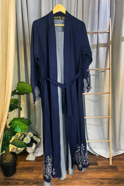 Sehar Embroidered Deep Blue Abaya
