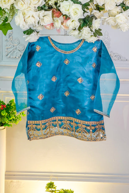 SA01 Embroidered Kurti 1 pc Zinc