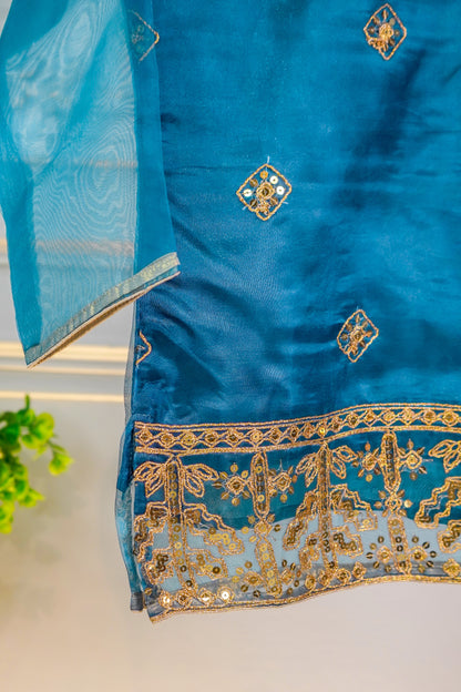 SA01 Embroidered Kurti 1 pc Zinc