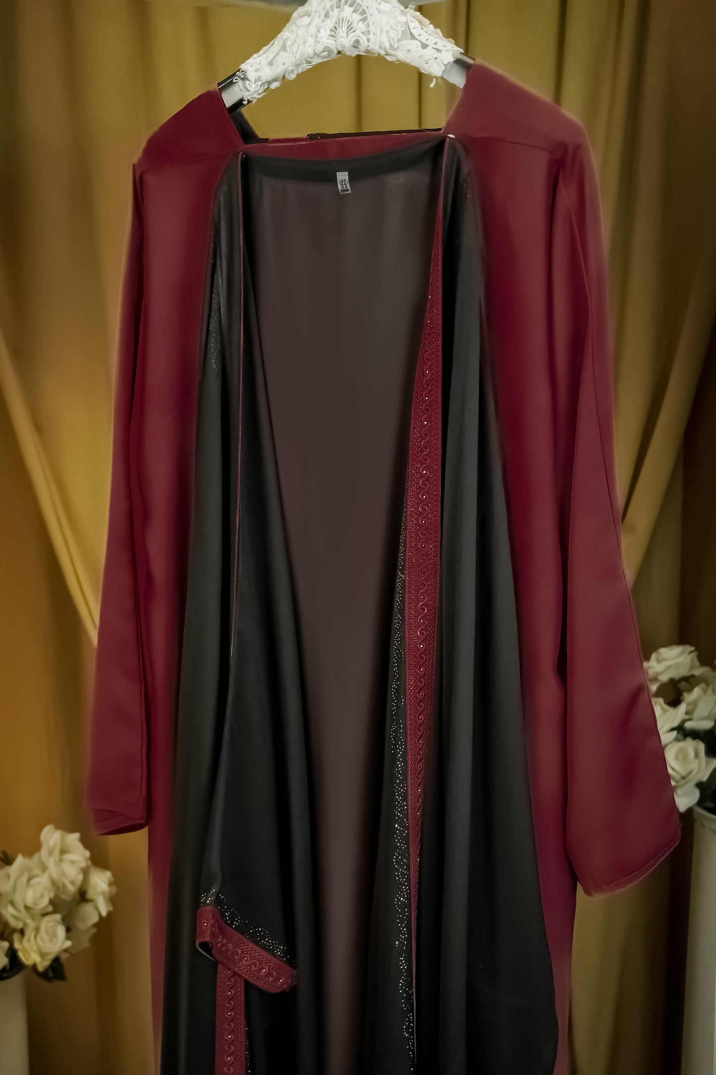Sehrish Embroidered Kaftan Maroon
