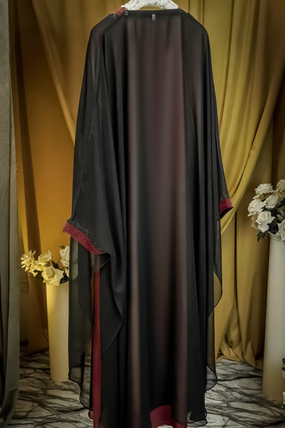 Sehrish Embroidered Kaftan Maroon