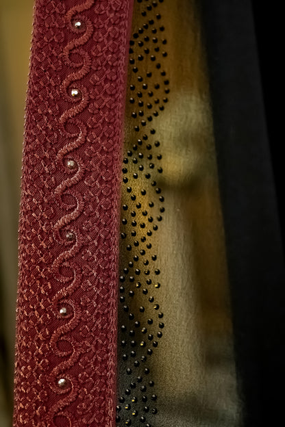 Sehrish Embroidered Kaftan Maroon