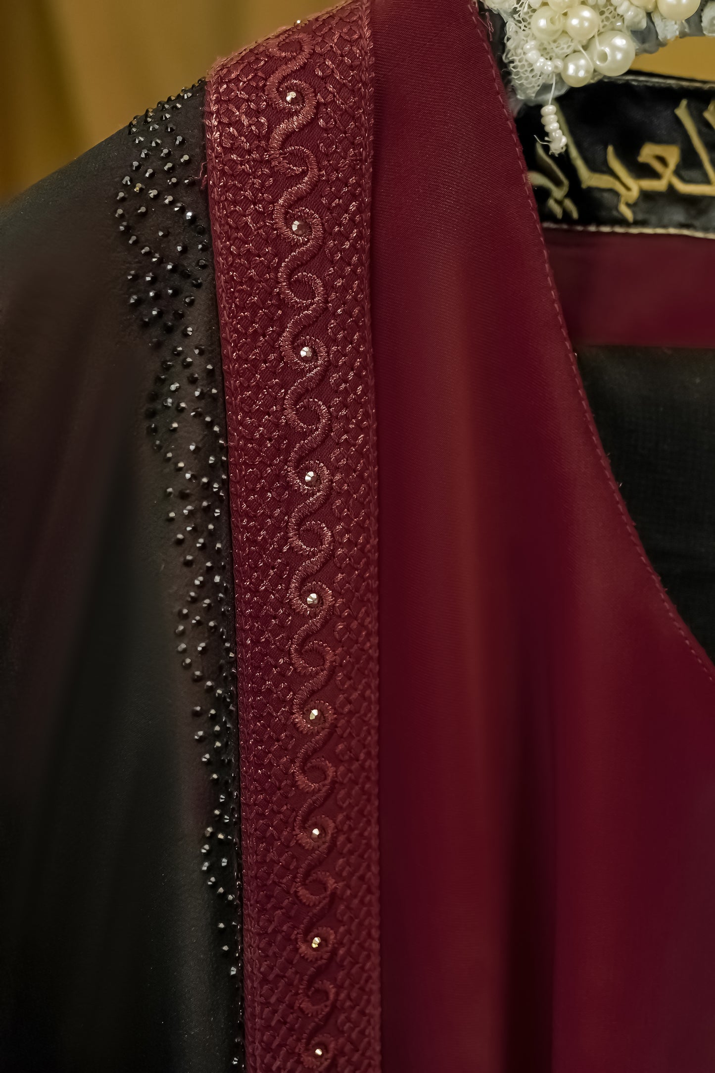 Sehrish Embroidered Kaftan Maroon