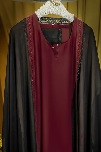 Sehrish Embroidered Kaftan Maroon